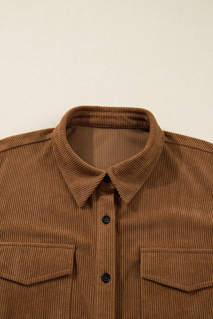 Threaded Pear Galilea Corduroy Full Collared PLUS Shirt