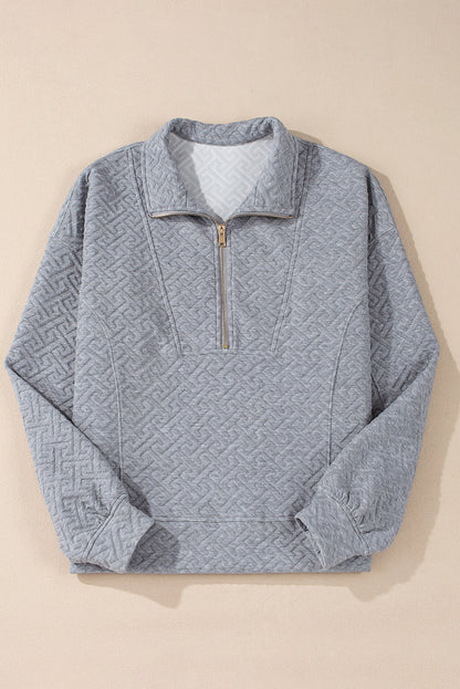 Threaded Pear Saige Half Zipper Collared Sweatshirt