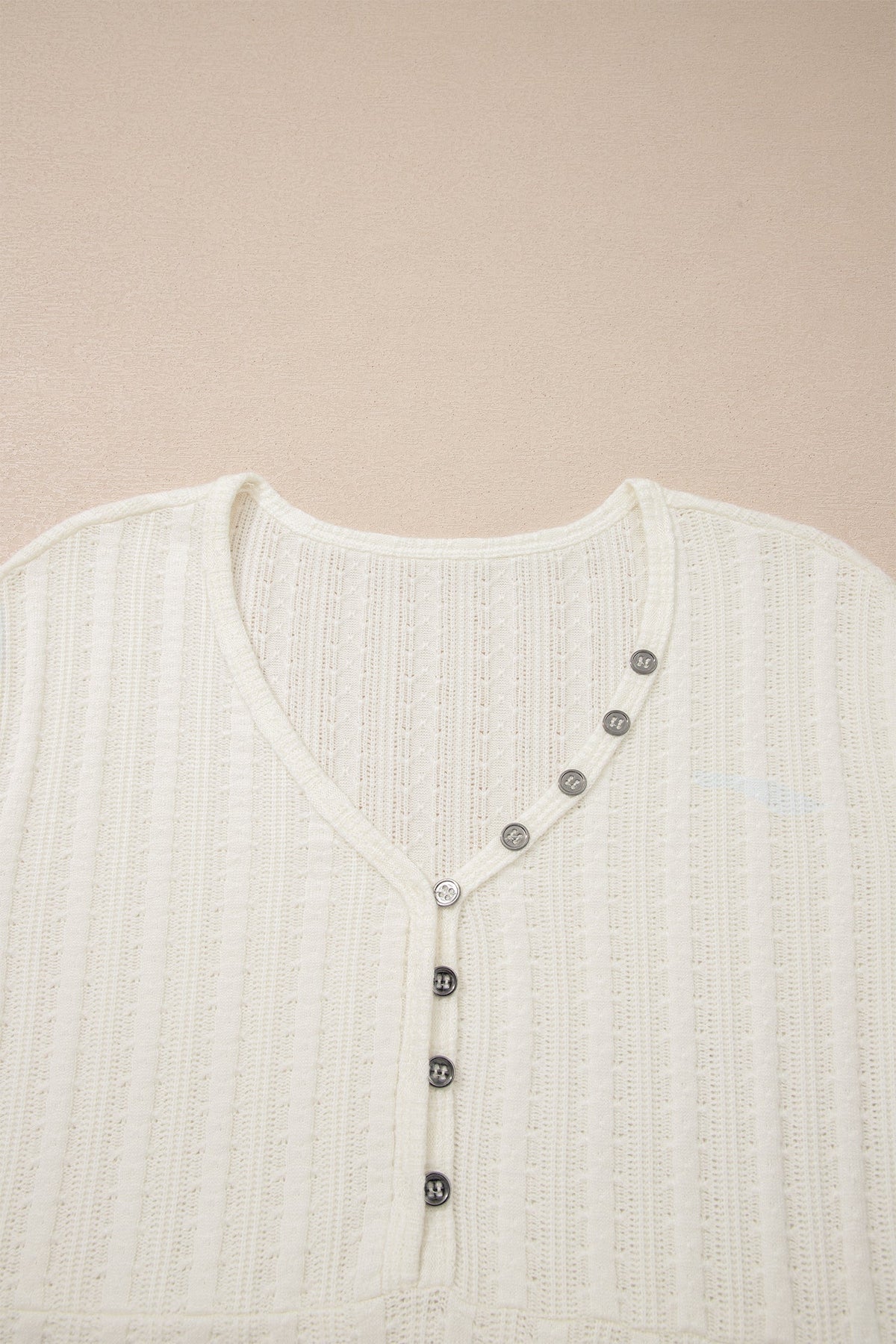 Threaded Pear Frankie Raw Seam Henley Tee