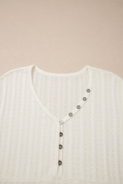 Threaded Pear Frankie Raw Seam Henley Tee