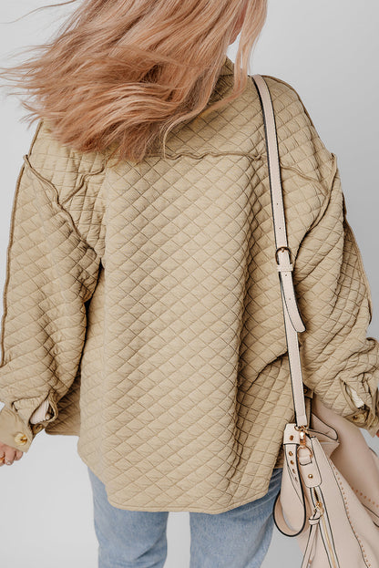 Threaded Pear Celeste Quilted Puffer Buttoned Shacket