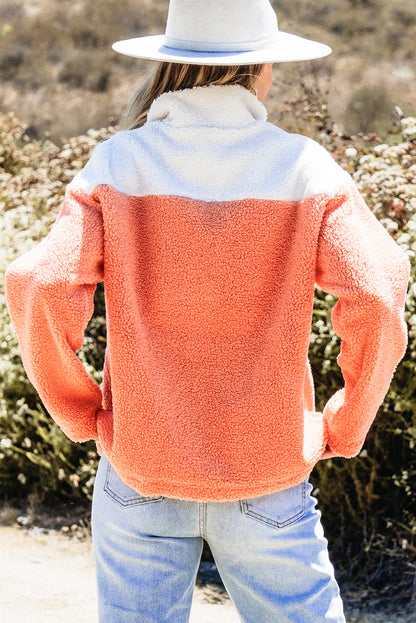 Threaded Pear Ruth Half Zipper Sherpa Sweatshirt