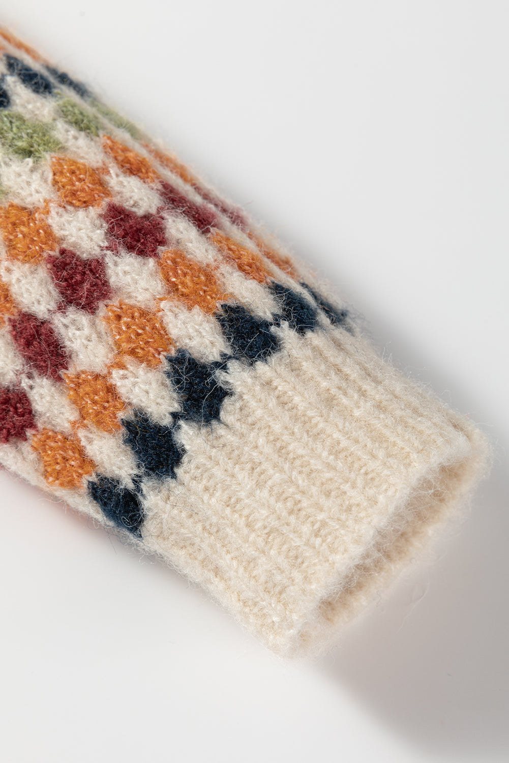 Threaded Pear Seraxie Pattern Knit Front Sweater