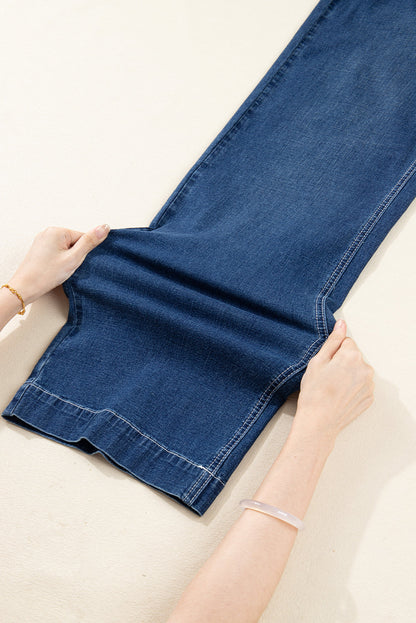 Threaded Pear Daria Detail Loose Cuffed Jeans