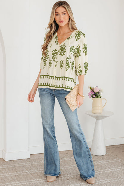 Threaded Pear Keziah Puffy Half Sleeve Shirt