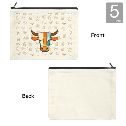 Baha Ranch Brands with Steer pack of 5 bags Cosmetic Bag Made in America