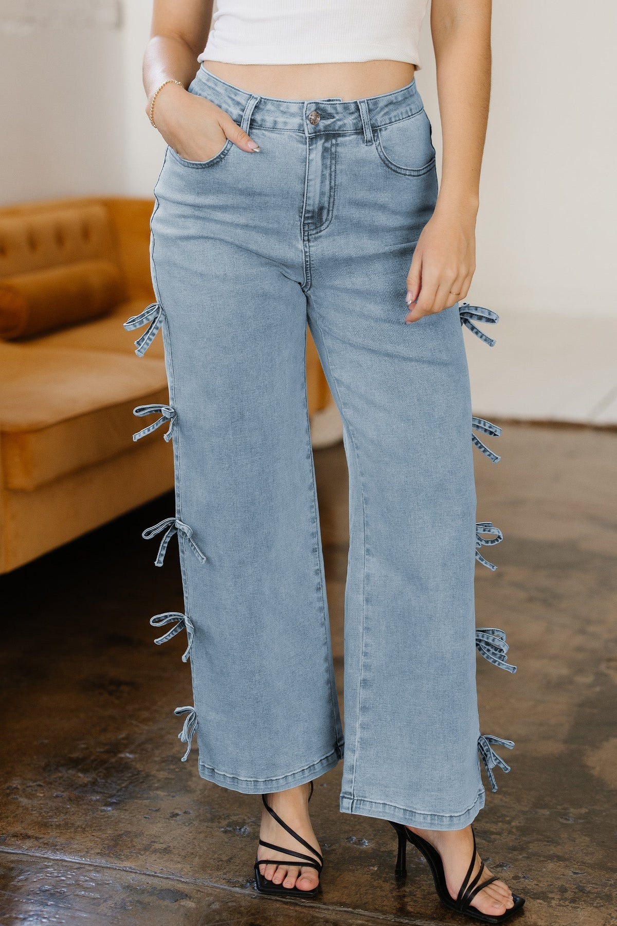 Threaded Pear Maryam Straight Leg Loose Jeans
