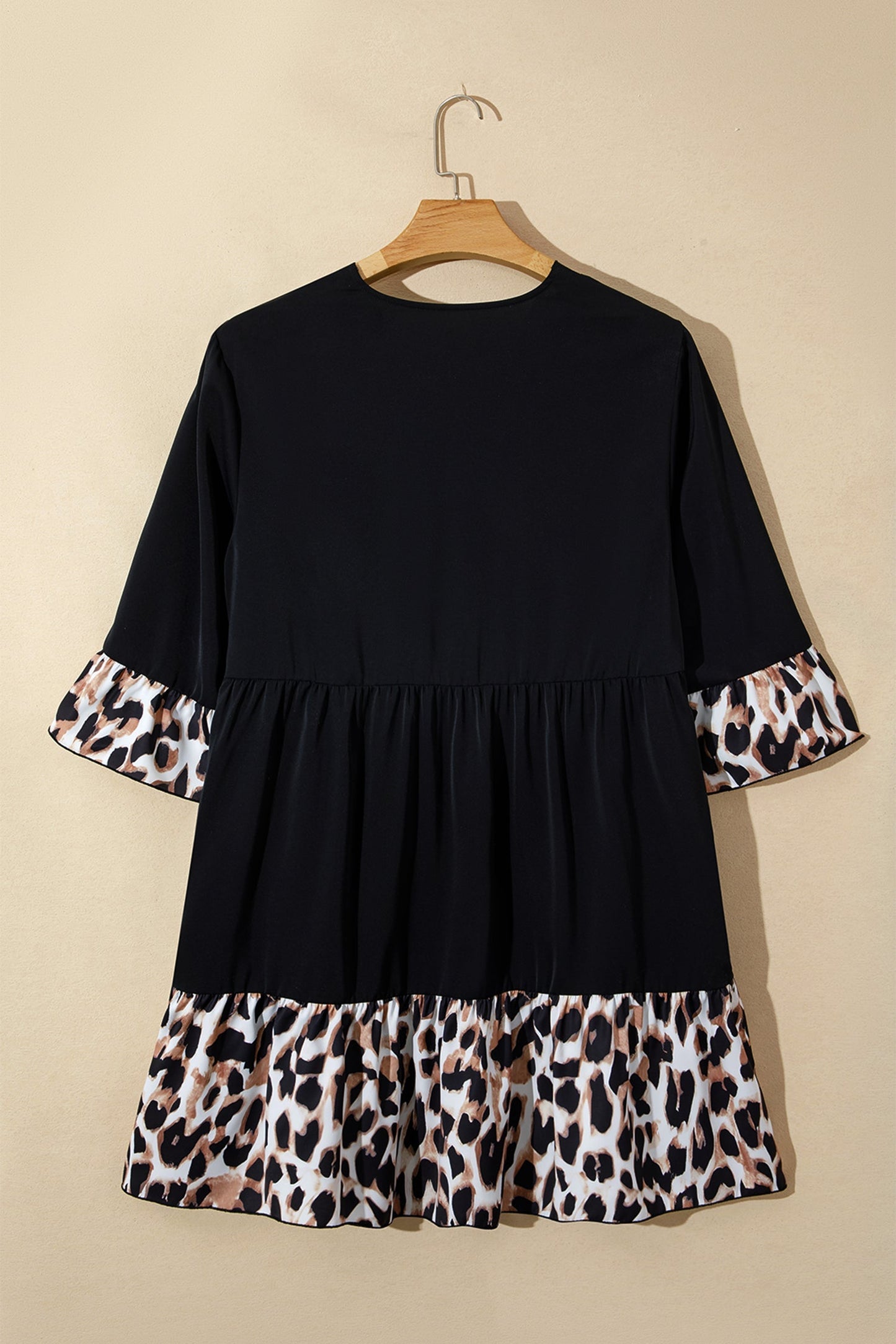 Threaded Pear Sage Ruffle Hem Mini PLUS Dress