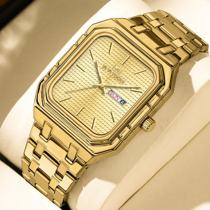 Men’s Luxury Luminous Square Watch | Trendy Square Dial Quartz Wristwatch | Modern Minimalist Glow-in-the-Dark Watch | High-Sense Fashion Waterproof Square Watch for Men