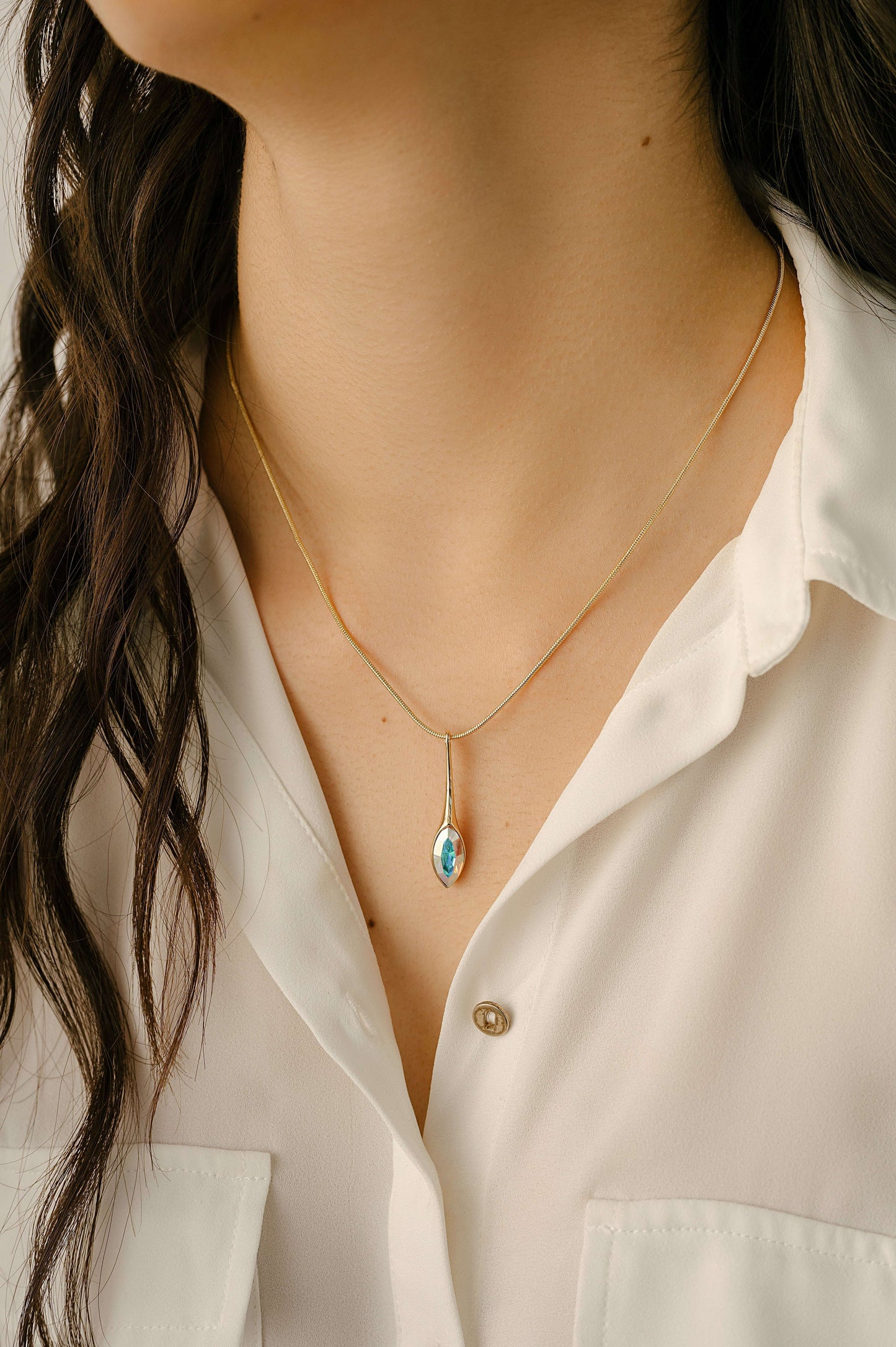 Gold Tulip Necklace – Made with Swarovski Crystals