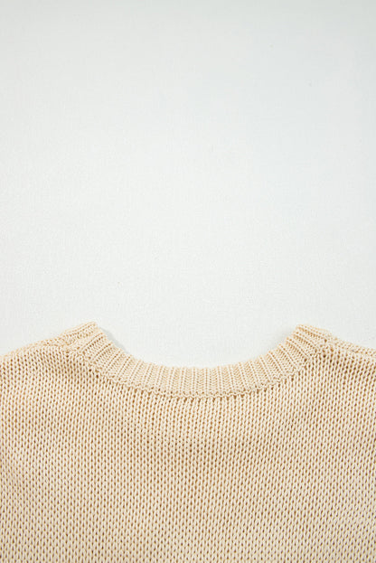 Threaded Pear Giselle applique Cap Sleeve Sweater