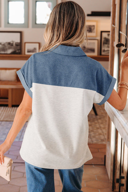 Threaded Pear Ivey Collar Short Sleeve Top