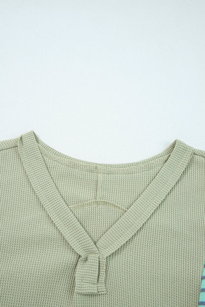 Threaded Pear Madison Exposed Seam Waffle Baggy Pullover