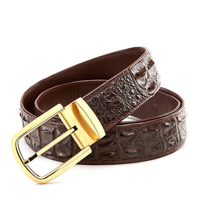 Men’s Business Casual Leather Belt | Classic Zinc Alloy Pin Buckle Waist Strap | Premium Formal Dress Belt for Men | Versatile Professional Accessory