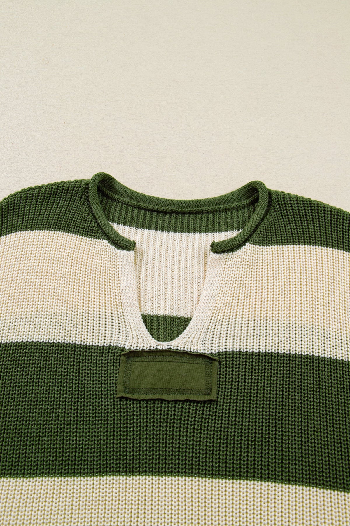 Threaded Pear Violet Stripe Colorblock Notched PLUS Sweater