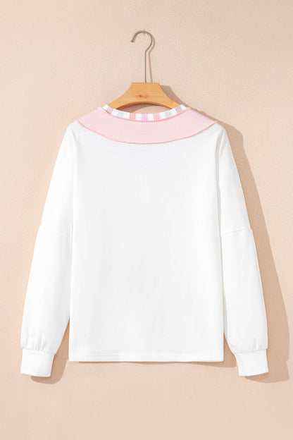 Threaded Pear Promise Color Block Loose Long Sleeve Top