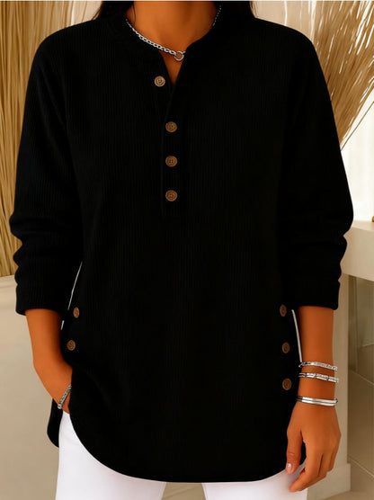 Women’s V-Neck Button-Down Sweater | Fashion Casual Solid Color Long-Sleeved Top | Elegant Knit Blouse T-Shirt for Women | Trendy Minimalist Soft-Touch Pullover | 2026 High-Fashion Lightweight Winter & Autumn Clothing