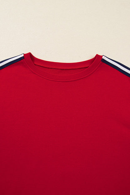 Threaded Pear Seramya Striped Detail Varsity Sweatshirt