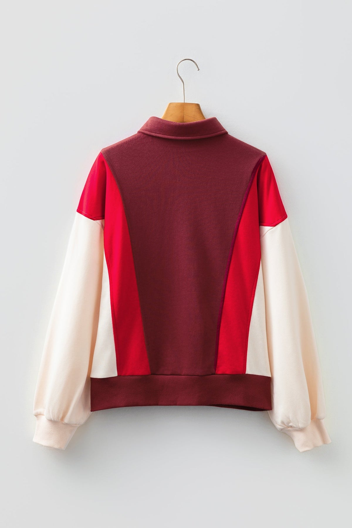 Threaded Pear Whitley Patchwork Snap Oversize Hoodie