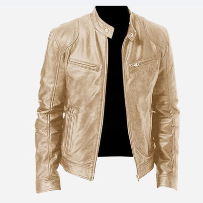 Men's PU Leather Zip Jacket