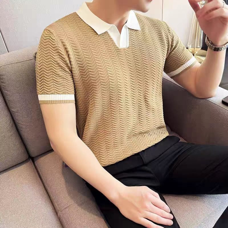 Women’s Summer Ice Silk Knitted Top | Lightweight Short-Sleeve Cooling Sweater | High-Sense Breathable Knit Blouse | Trendy Minimalist Soft-Touch Summer Shirt | 2026 High-Fashion Technical Knitwear