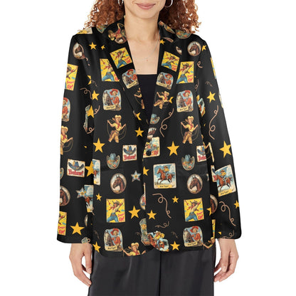 Baha Ranch Vintage Cowgirl Collage Western Blazer