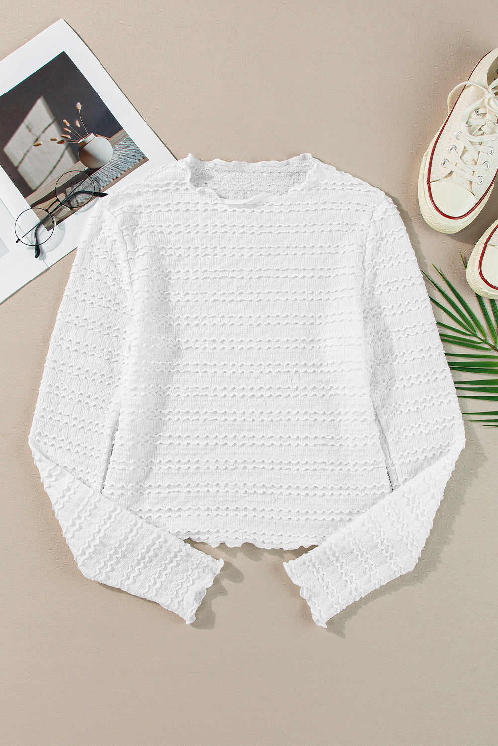 Threaded Pear Mia Jacquard Slim Fit Top