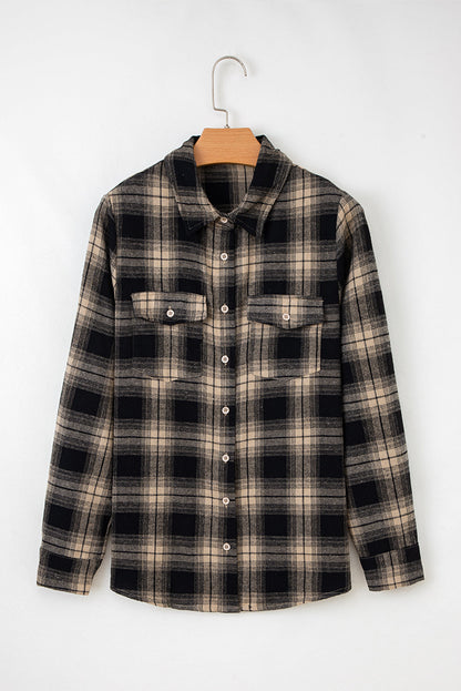 Threaded Pear Meredith Double Flap Brushed Shacket