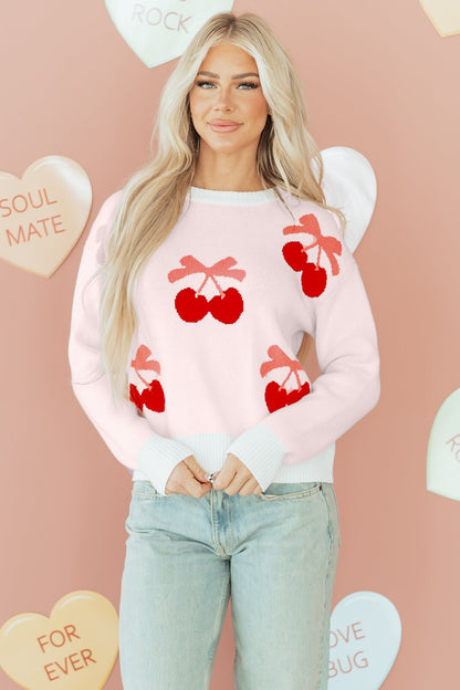 Threaded Pear Nevaeh Pattern Drop Shoulder Sweater