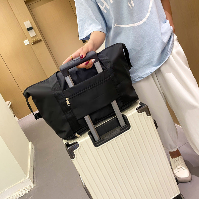 Foldable Large Capacity Travel Bag for Women | Waterproof Oxford Gym & Fitness Tote | Expandable Weekender Overnight Bag | Portable Lightweight Carry-on for Travel & Hospital