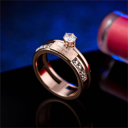 Cubic Zirconia & Rose Goldtone Cocktail Ring