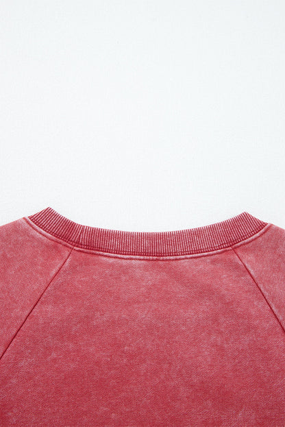 Threaded Pear Liberty Raw Hem Crop Sweatshirt
