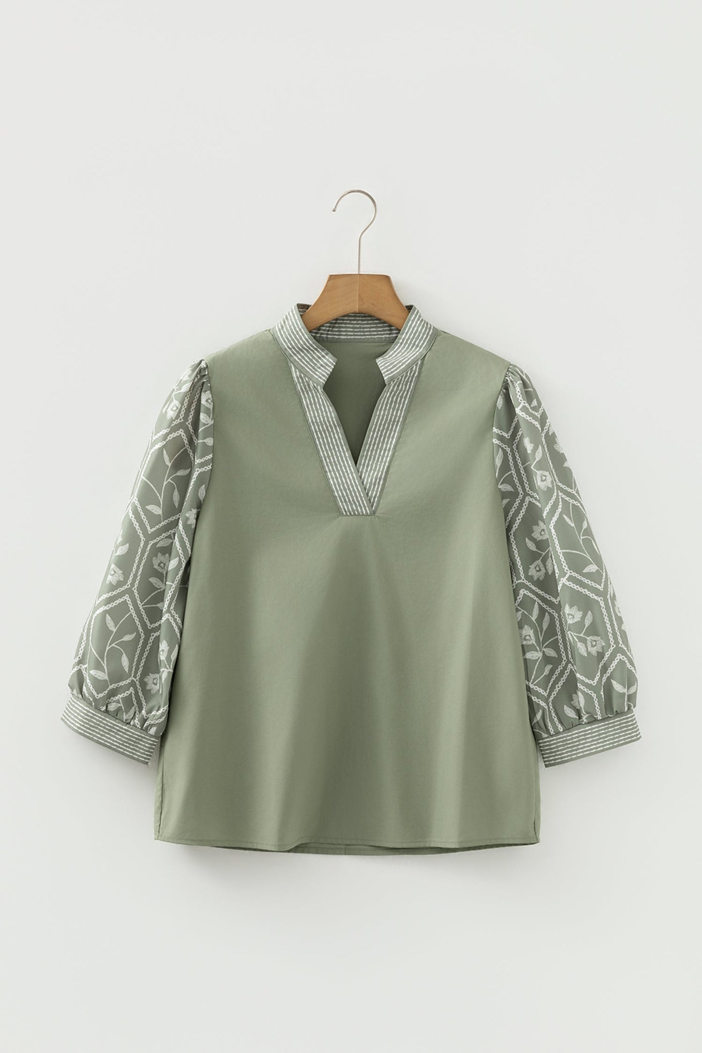 Threaded Pear Kaiya Sleeve Contrast Patchwork Blouse
