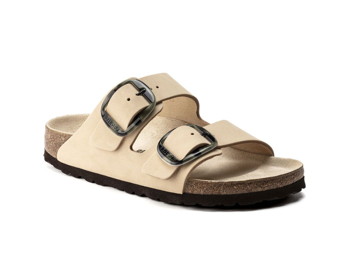 Birkenstock Arizona Big Buckle Nubuck Leather Almond Sandals