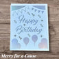 Cursive Happy Birthday Card Blue