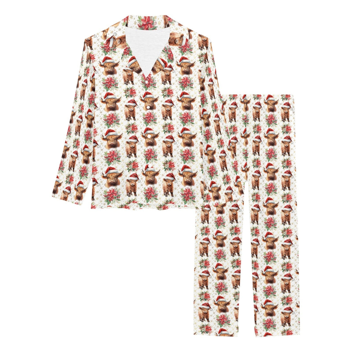 Baha Ranch Christmas Highland Women's Western Pajama Set