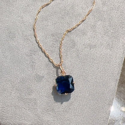 Ornament Sapphire Blue Earrings & Necklace Set | High-Sense Royal Zircon Jewelry | Trendy Minimalist Deep Blue Pendant & Studs | Luxury-Label Statuesque Evening Set | 2026 High-Fashion Radiant Women’s Accessories