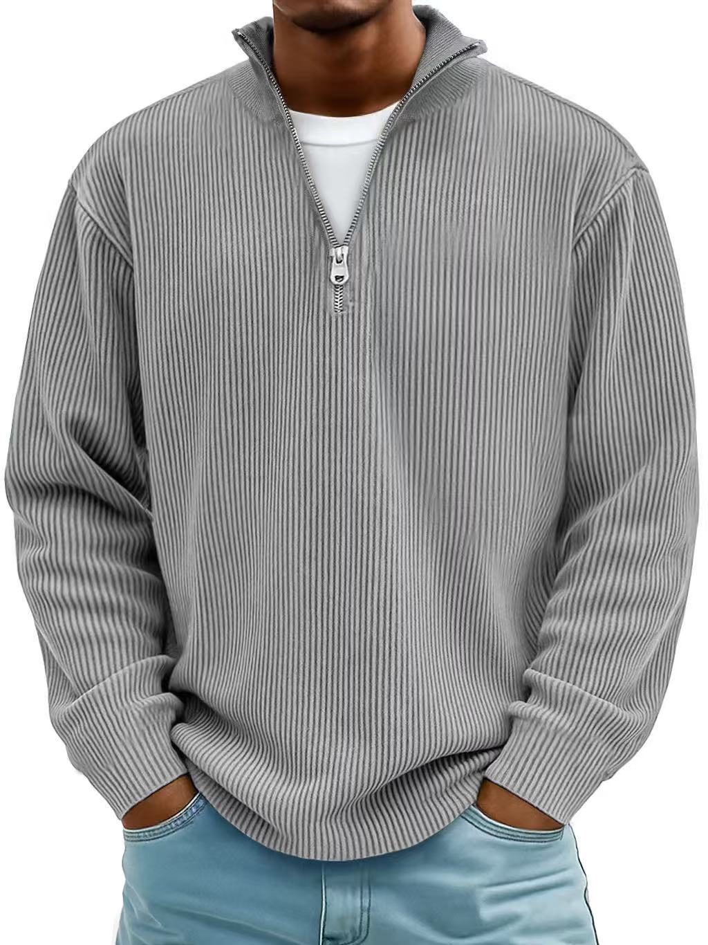 Men's Corduroy Zip Collar Sweatshirt