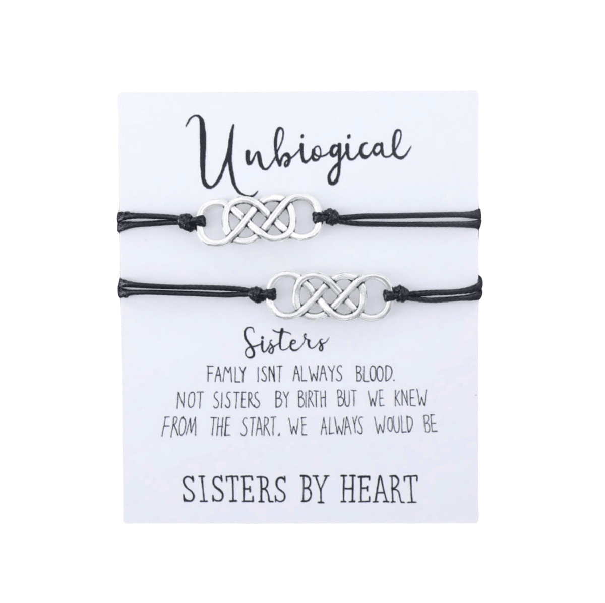 Black & Silvertone Celtic Knotted 'sisters' Adjustable Bracelet Set