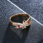 Cubic Zirconia & Rainbow Crystal Rattan Ring