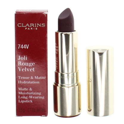Clarins Joli Rouge Velvet Lipstick Shade 744V Plum