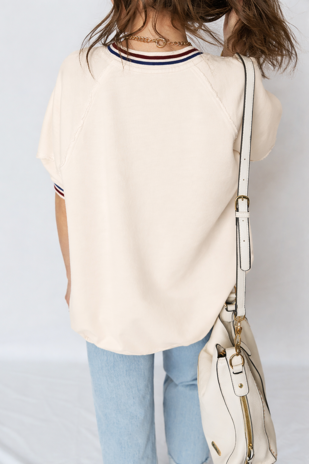 Threaded Pear Haisley Sleeve Loose Tunic Top