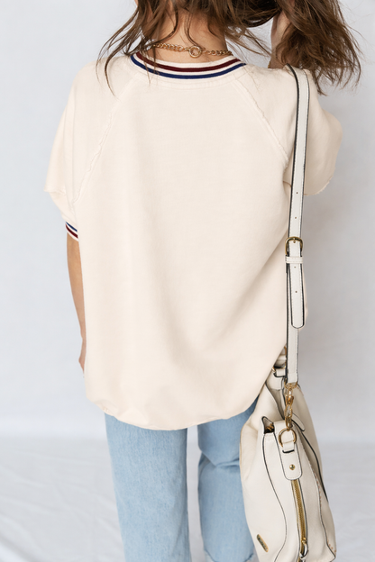 Threaded Pear Haisley Sleeve Loose Tunic Top