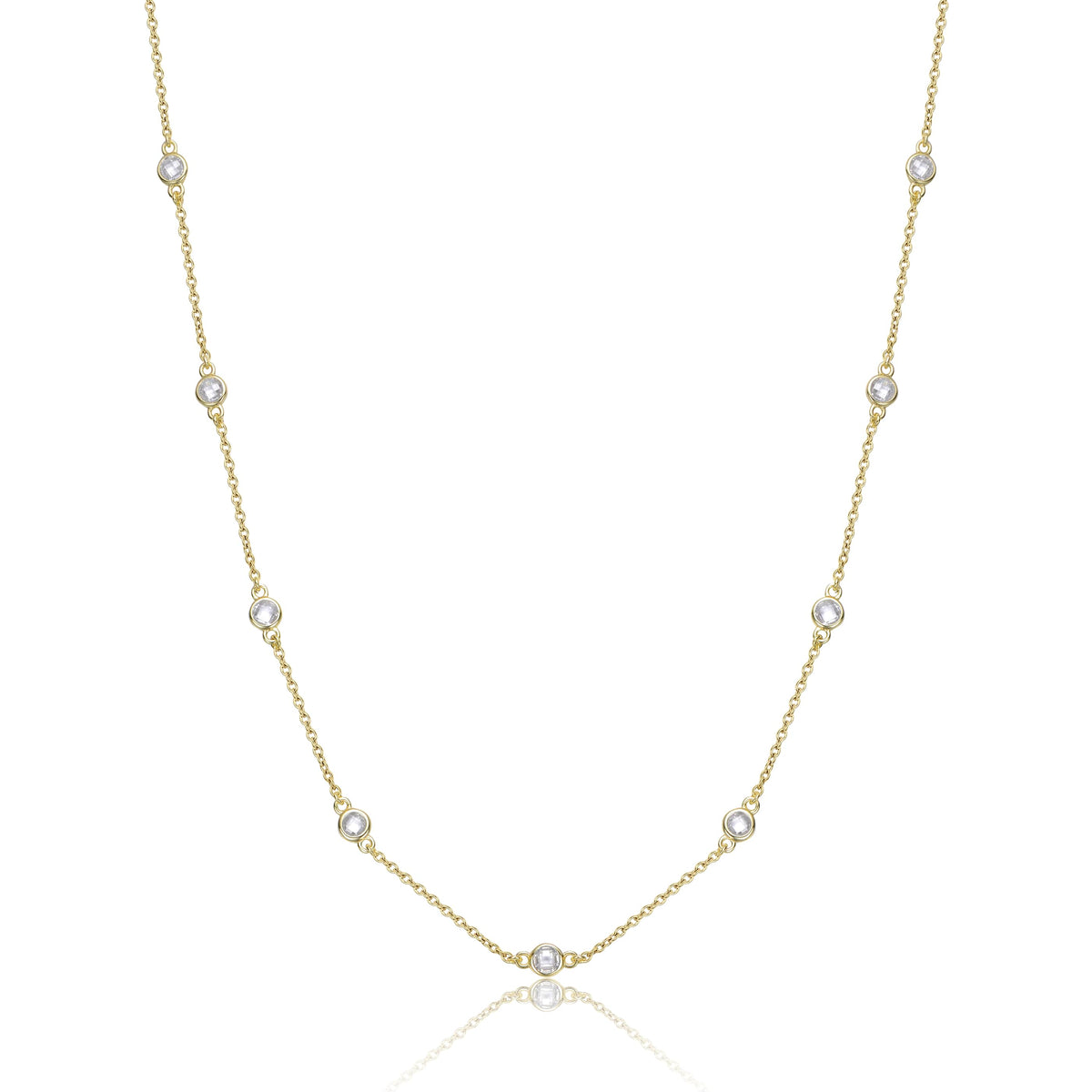 Circular Linked Accents Long Chain Necklace