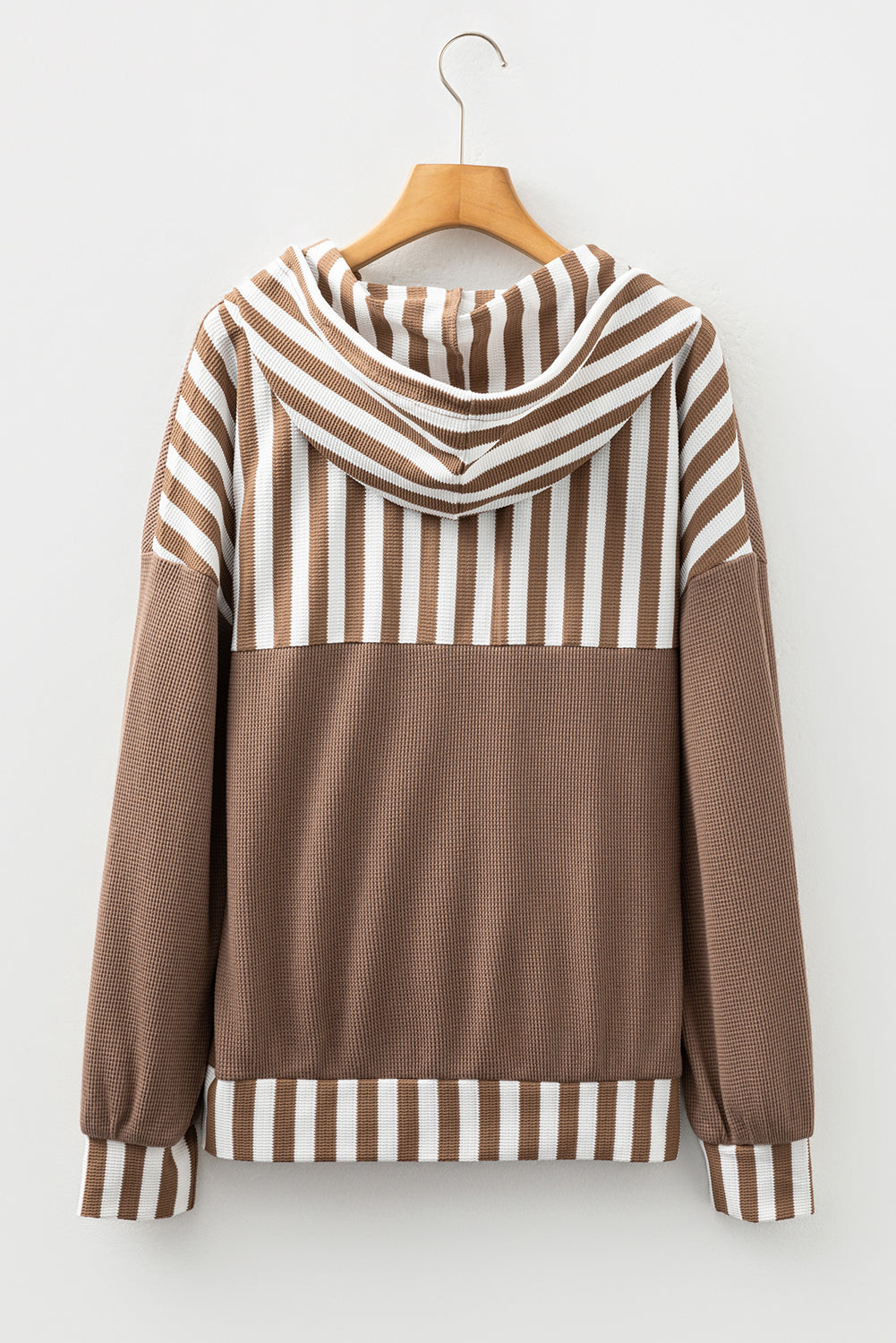 Threaded Pear Tilly Striped Patchwork Drawstring Hoodie