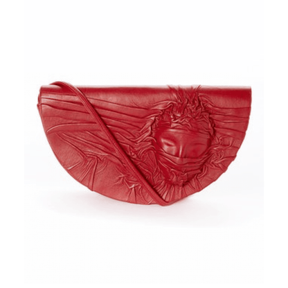 La Chic Women's Handcrafted Leather Sculpted Face Crossbody Bag