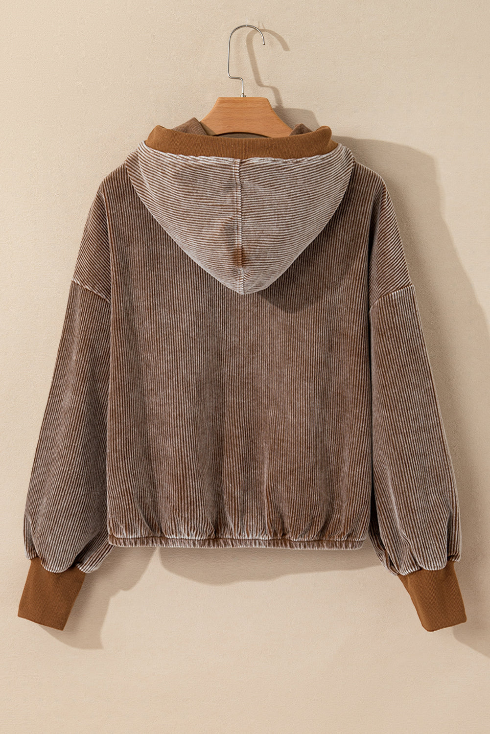 Threaded Pear Abigail Kangaroo Drawstring Corduroy Hoodie