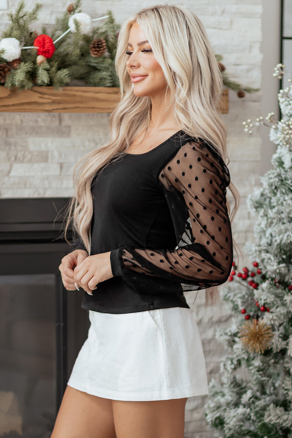 Threaded Pear Paulina Ribbed Square Slim Top