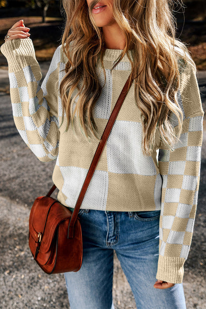 Threaded Pear Vivifira Print Drop Shoulder Sweater