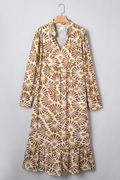 Threaded Pear Lorelai Print Loose Long PLUS Dress